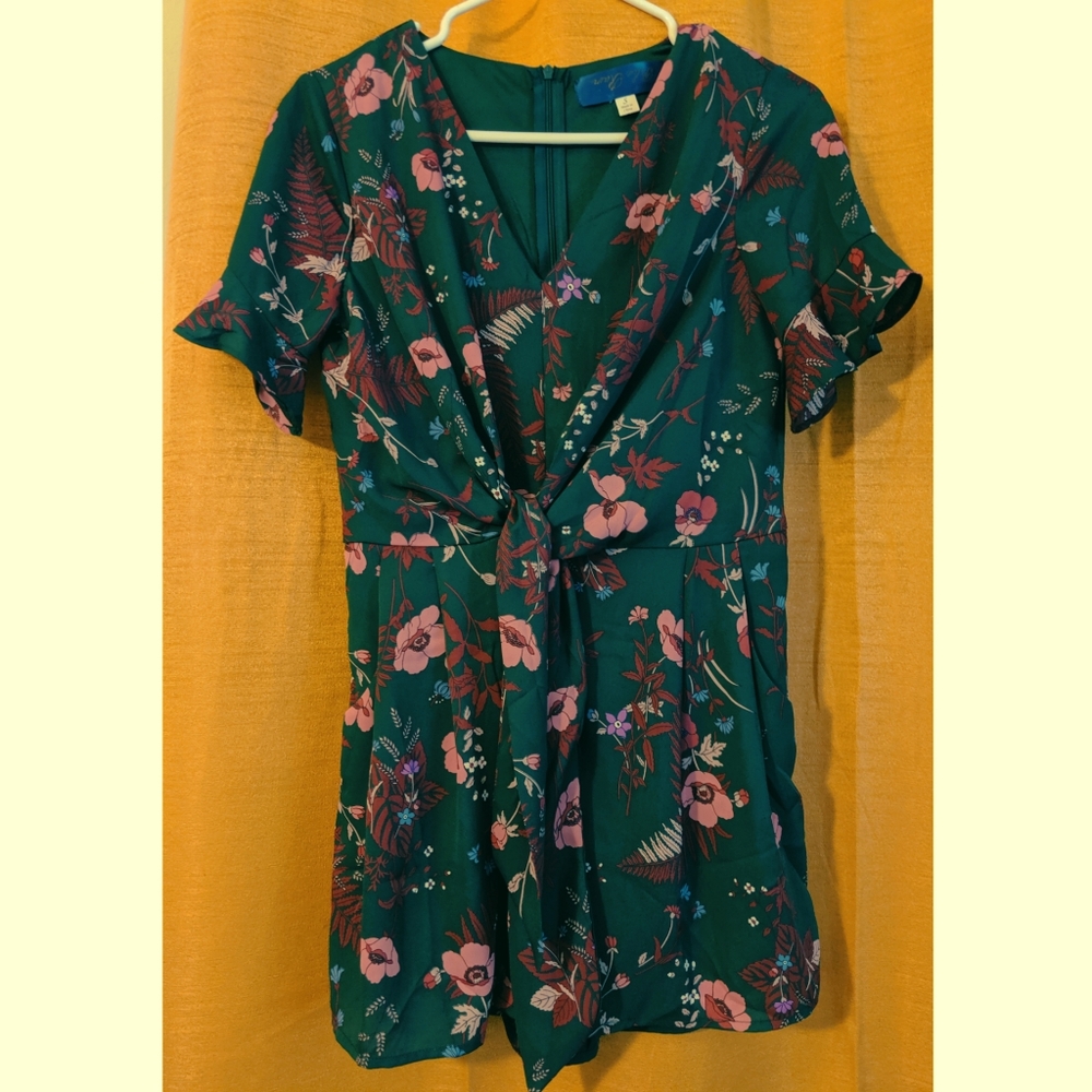 Francesca's floral green romper